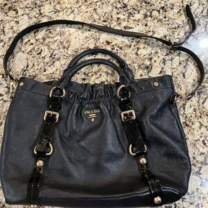 Prada Black Leather Shoulder Bag